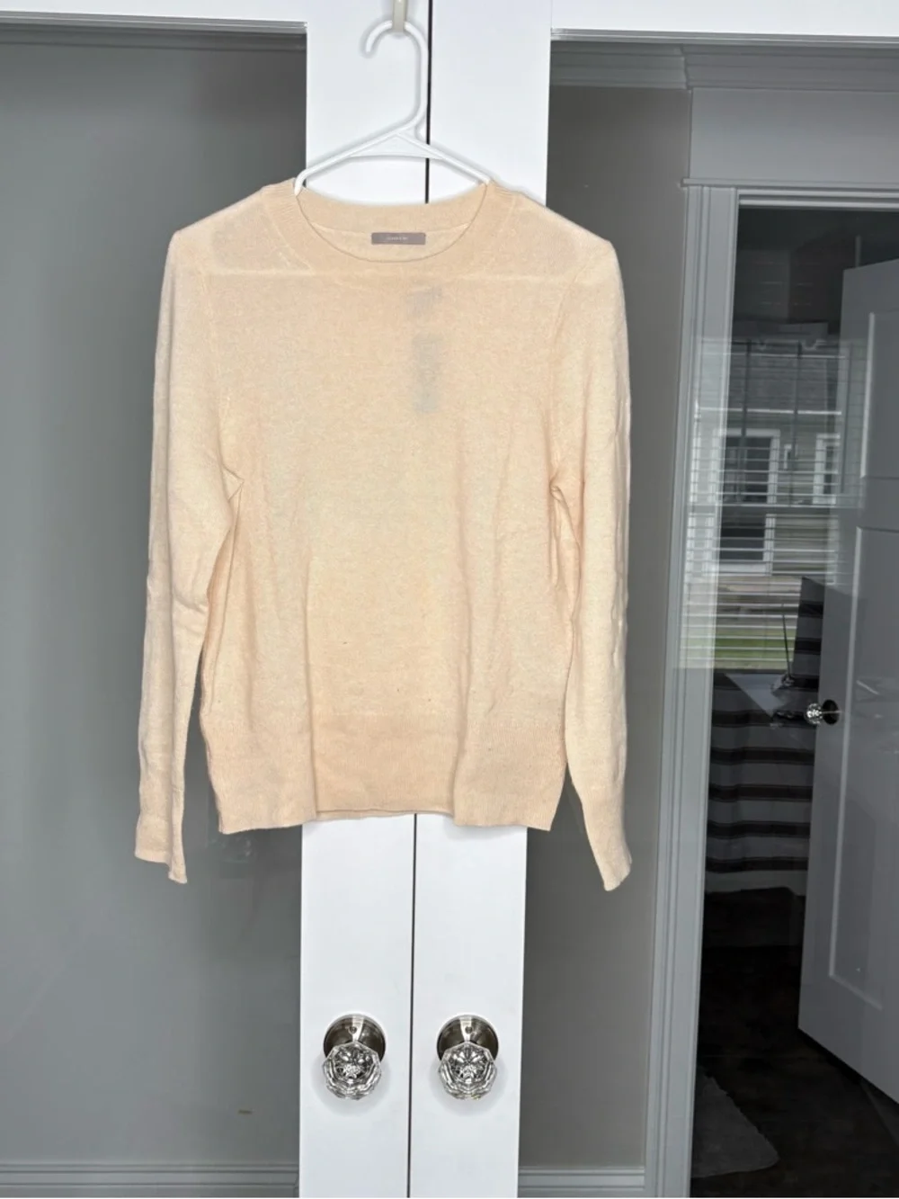 NWT J. Crew Cashmere Classic-fit Crewneck Sweater Heather Natural
